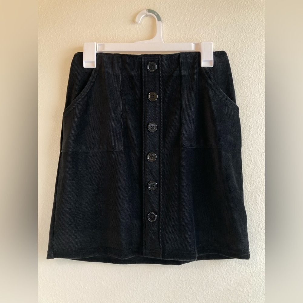 LuLaRoe Black Addie Corduroy Skirt Size XS